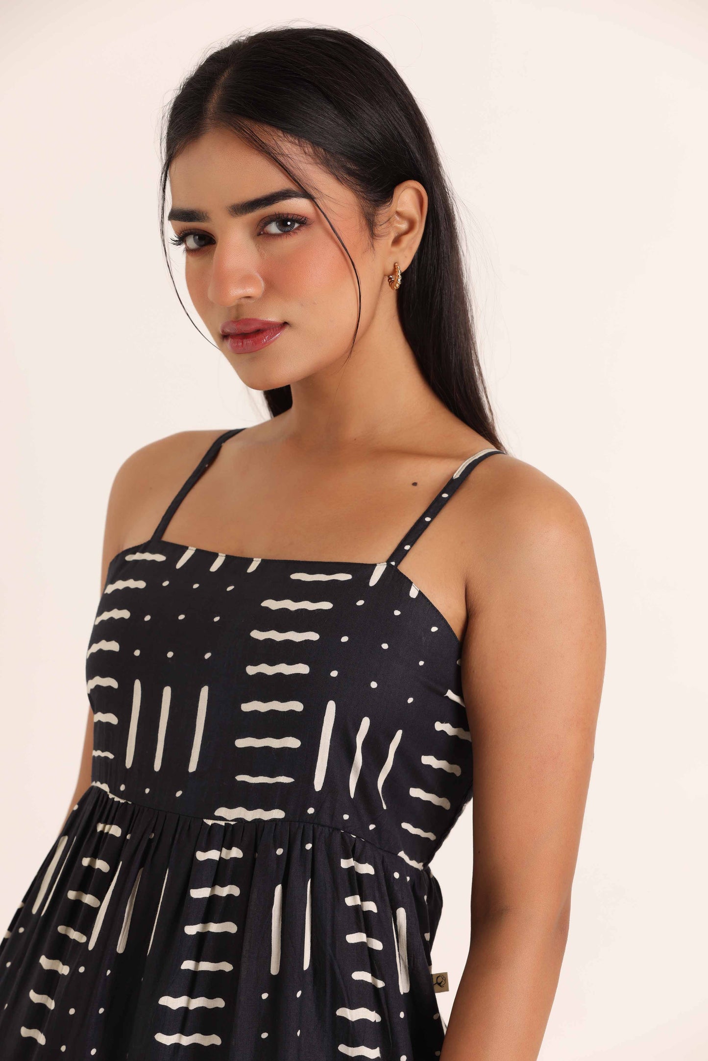 Monochrome Dress-Black