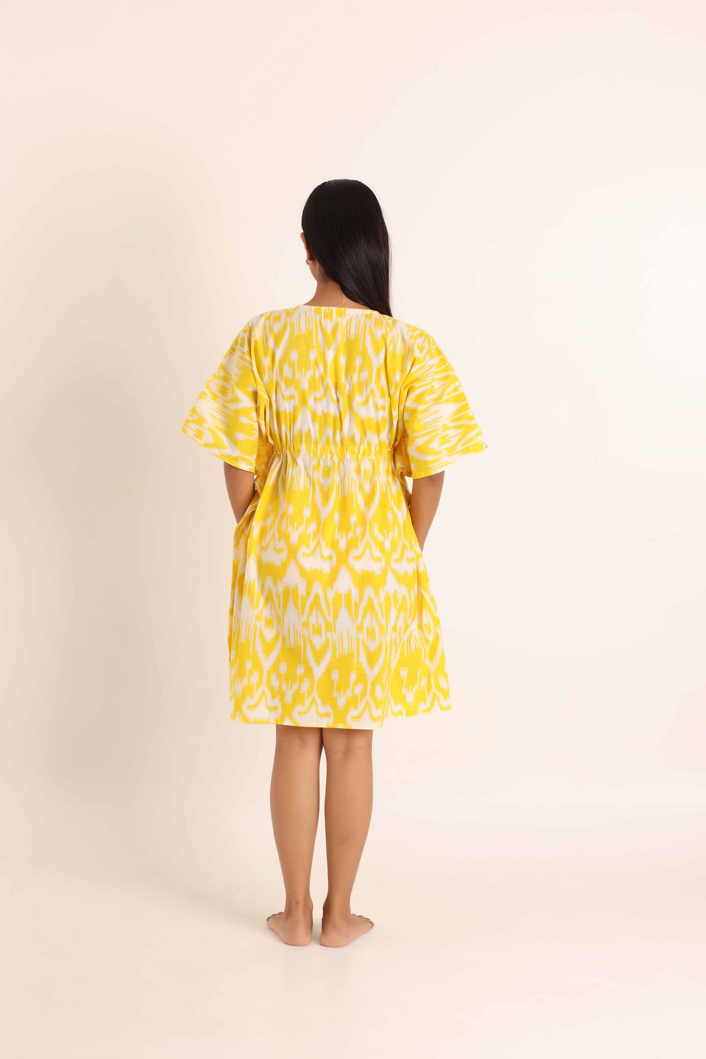 Ikaat kaftan- Yellow