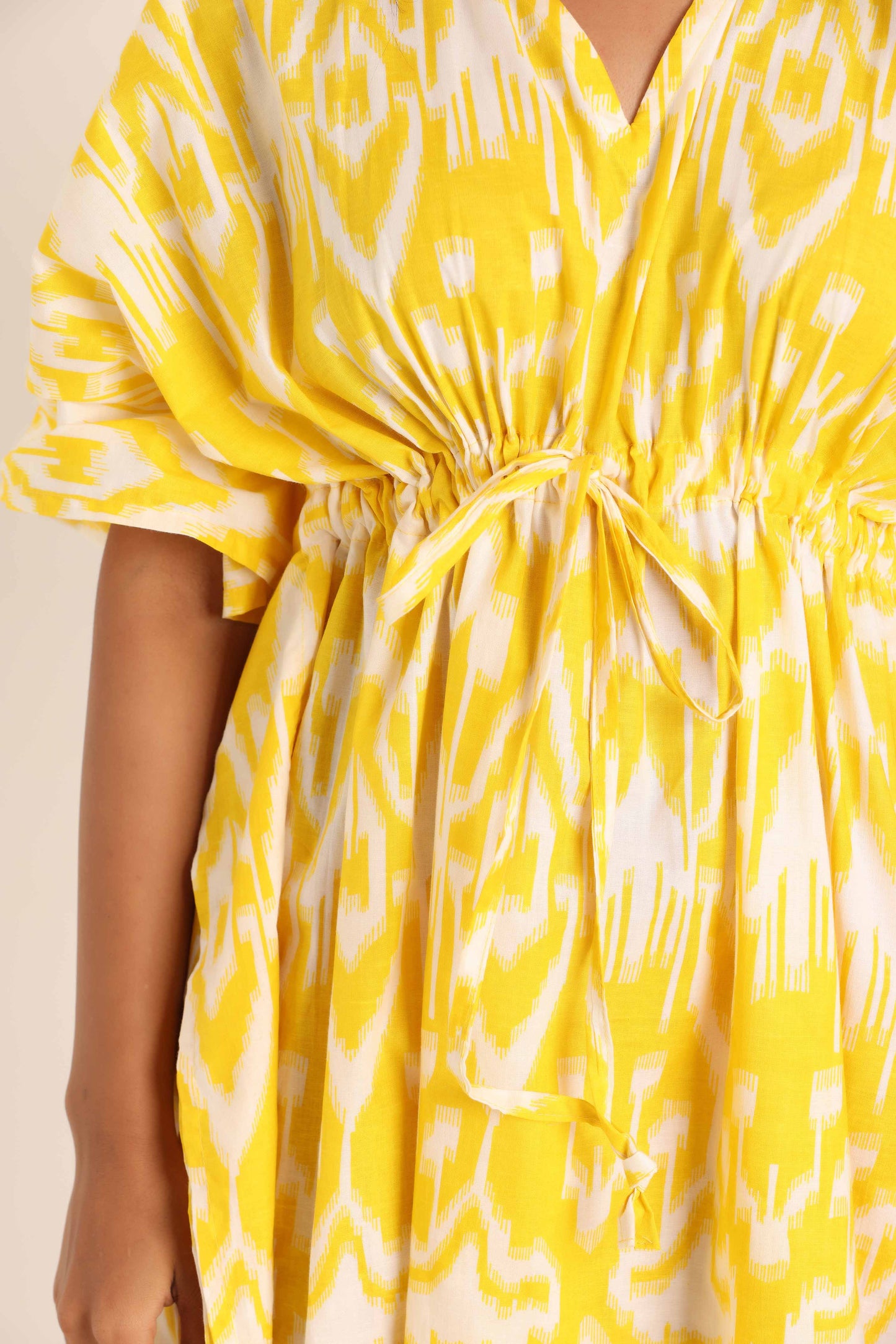 Ikaat kaftan- Yellow