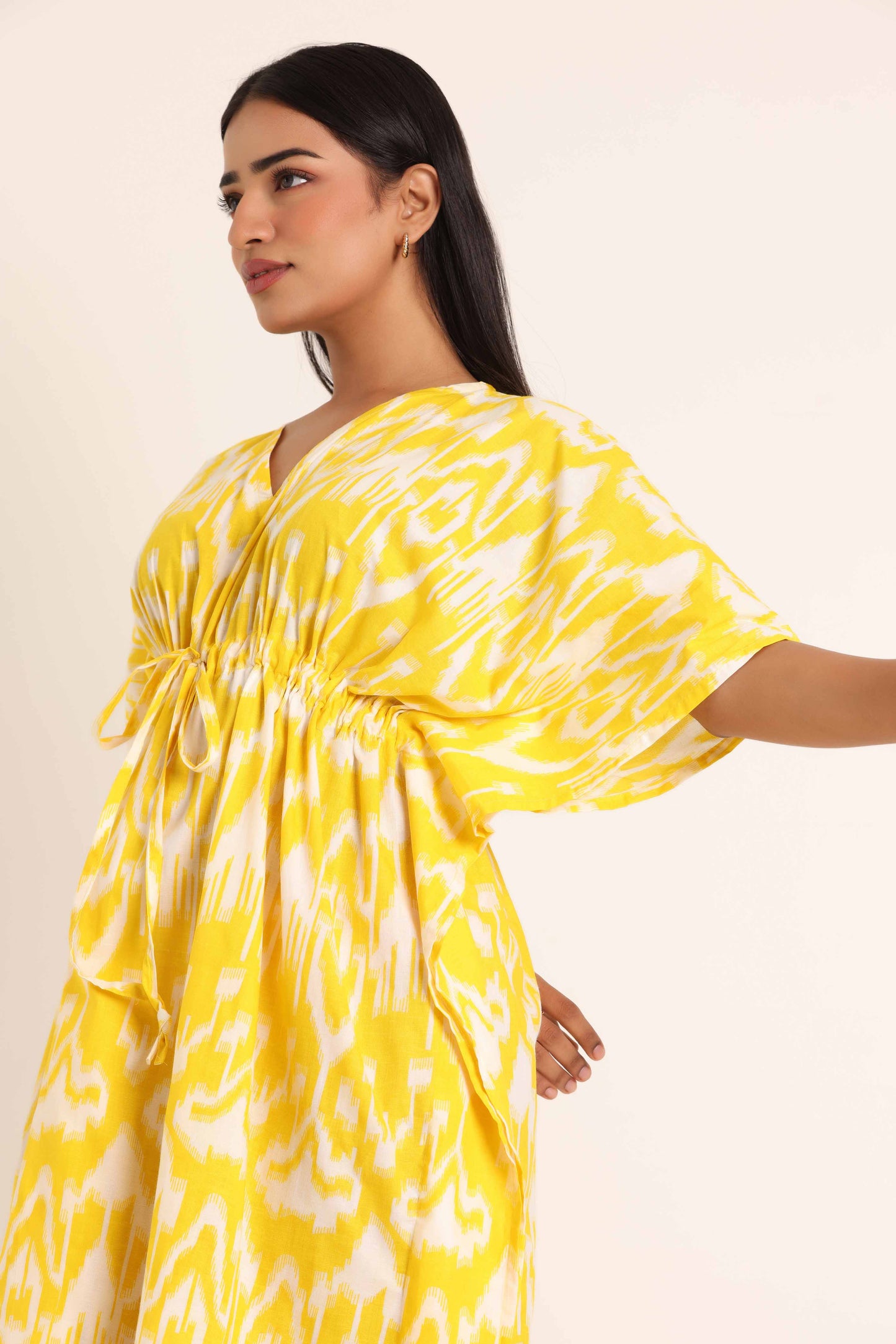 Ikaat kaftan- Yellow