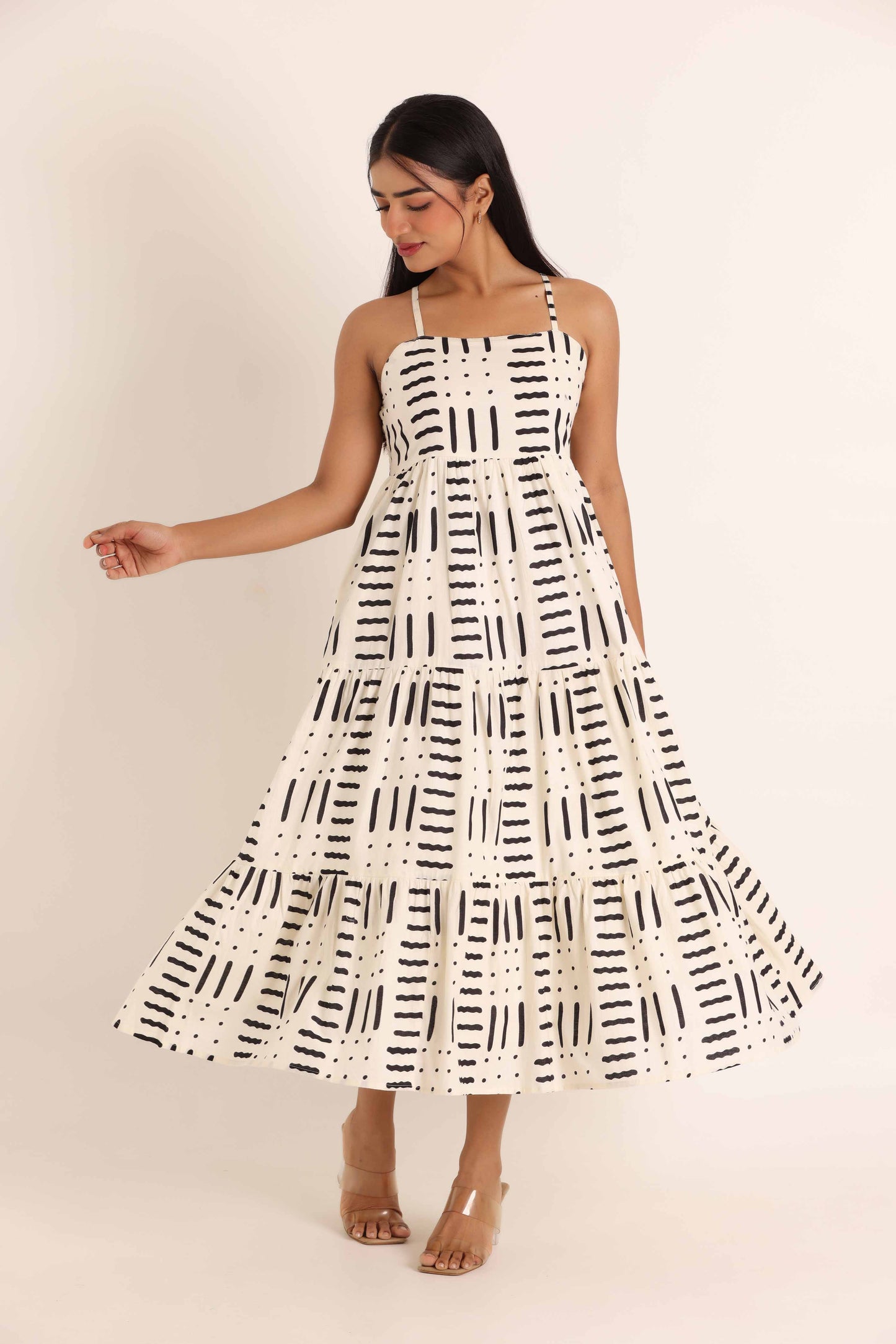 Monochrome Dress -White