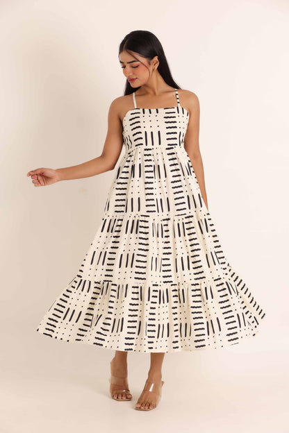 Monochrome Dress -White